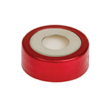20mm BiMetal Magnetic Crimp Seal (red/silver/8mm Hole) with Septa PTFE/Silicone, pk.1000